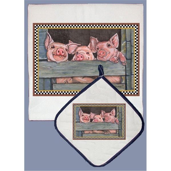 Bakebetter Pig Dish Towel And Pot Holder Set BA2633887